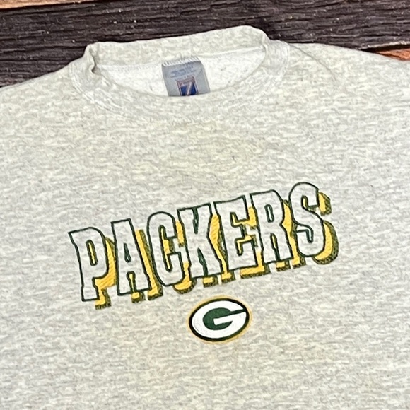 Vintage 90s Green Bay Packers Stitched Logo 7 NFL Football Sweatshirt - Picture 2 of 3